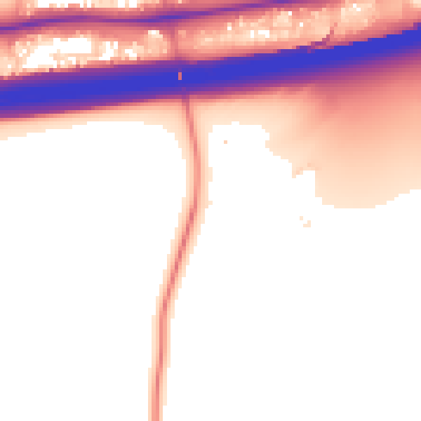 Daytime road noise heatmap for RG24 7AB