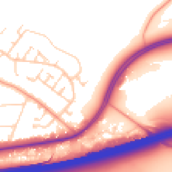 Daytime road noise heatmap for RG24 7AG