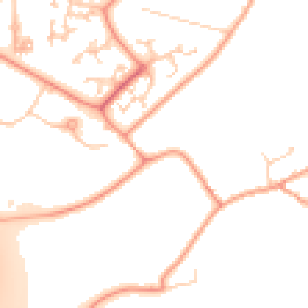 Daytime road noise heatmap for RG24 7AL