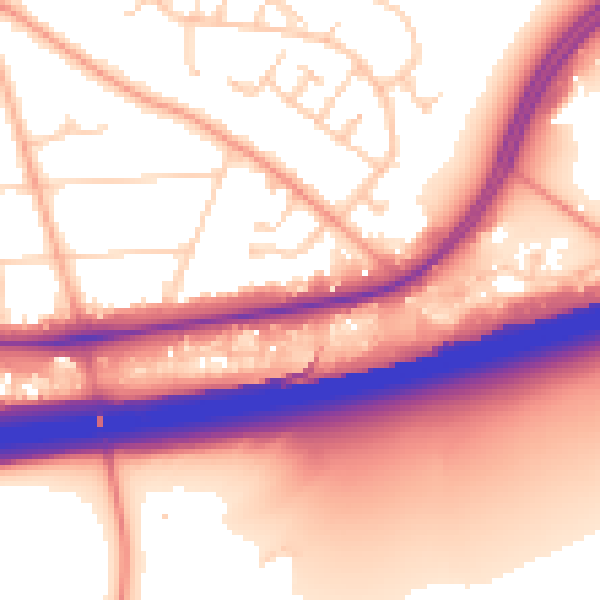 Daytime road noise heatmap for RG24 7AP