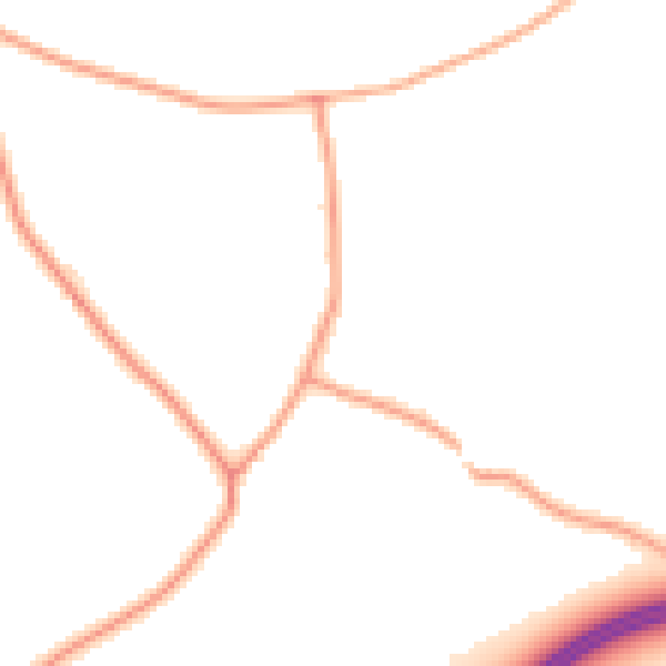 Daytime road noise heatmap for RG24 7AZ