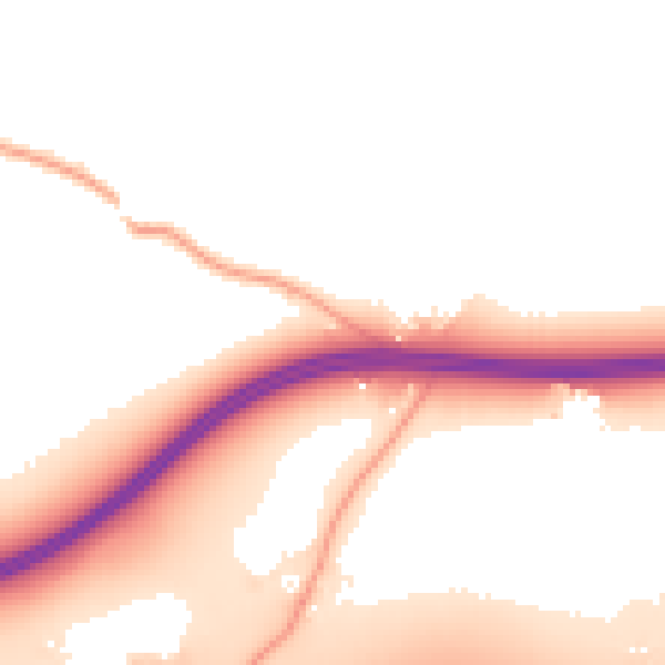 Daytime road noise heatmap for RG24 7BA