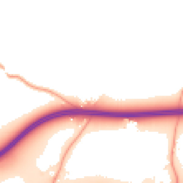 Daytime road noise heatmap for RG24 7BB