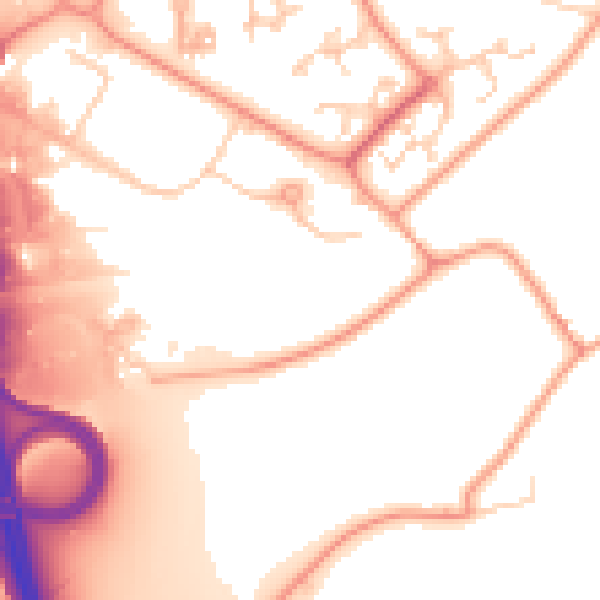 Daytime road noise heatmap for RG24 7BE