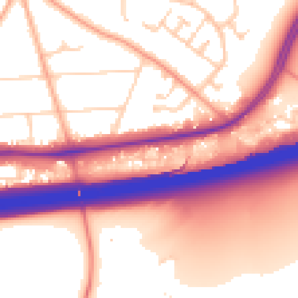 Daytime road noise heatmap for RG24 7BG