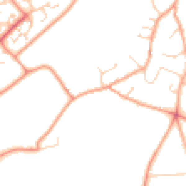 Daytime road noise heatmap for RG24 7BH