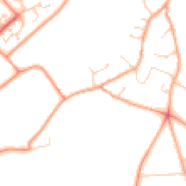 Daytime road noise heatmap for RG24 7BJ