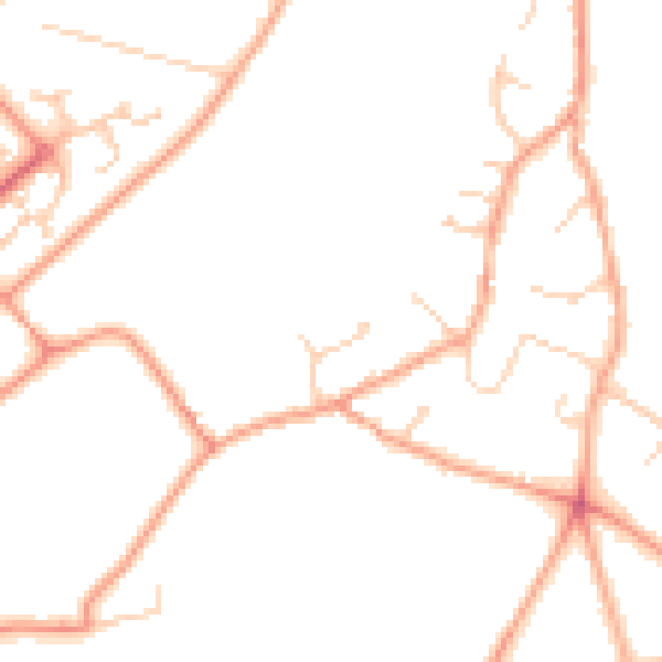 Daytime road noise heatmap for RG24 7BL