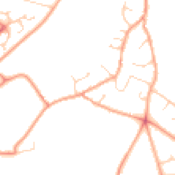 Daytime road noise heatmap for RG24 7BS