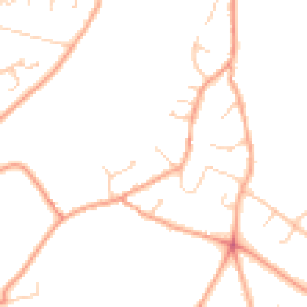 Daytime road noise heatmap for RG24 7BT