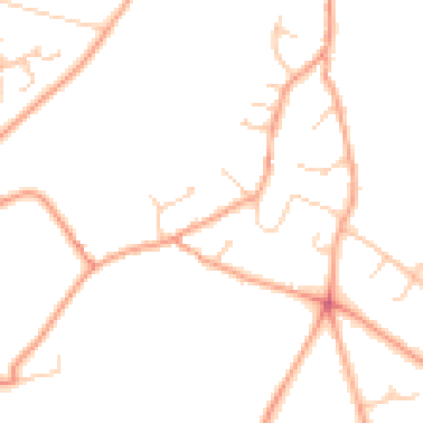 Daytime road noise heatmap for RG24 7BW
