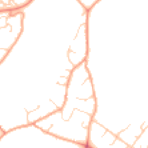 Daytime road noise heatmap for RG24 7BY