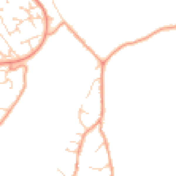 Daytime road noise heatmap for RG24 7DB
