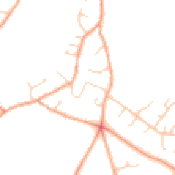Daytime road noise heatmap for RG24 7DJ
