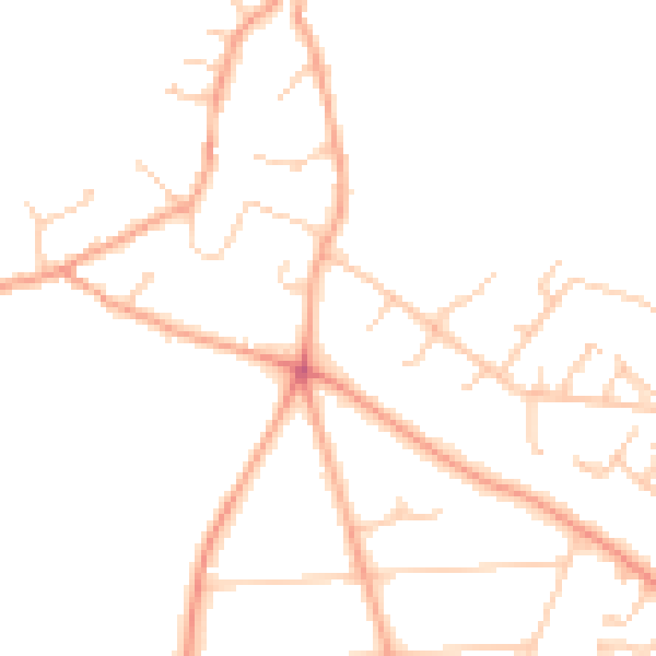 Daytime road noise heatmap for RG24 7DL