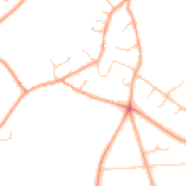 Daytime road noise heatmap for RG24 7DN