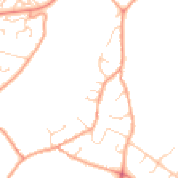 Daytime road noise heatmap for RG24 7DP