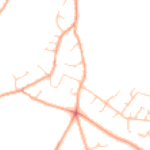 Daytime road noise heatmap for RG24 7DQ
