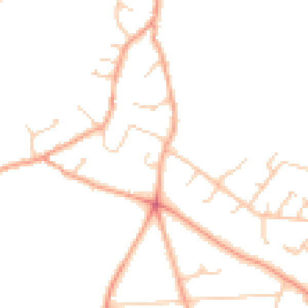 Daytime road noise heatmap for RG24 7DT