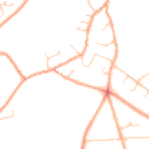 Daytime road noise heatmap for RG24 7DW