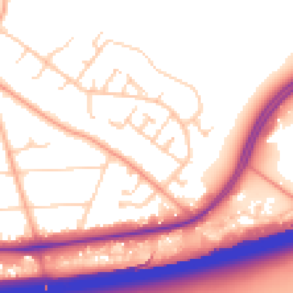 Daytime road noise heatmap for RG24 7EH