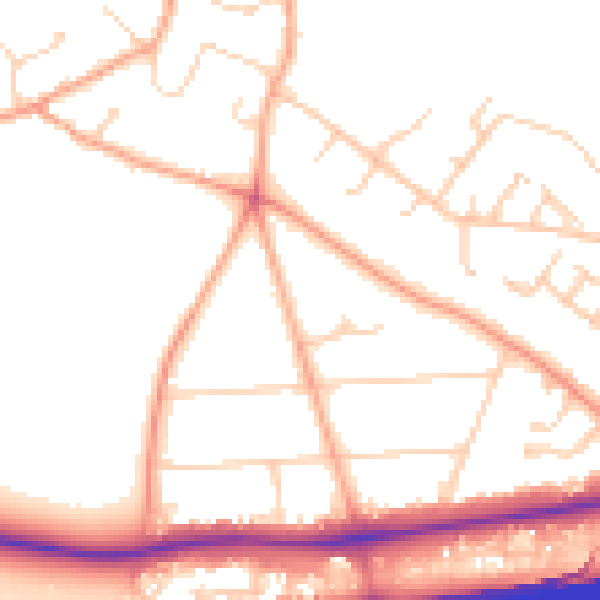 Daytime road noise heatmap for RG24 7HD
