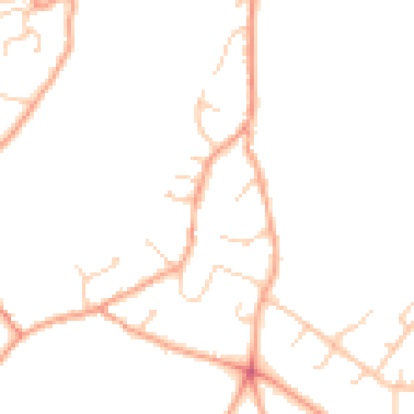 Daytime road noise heatmap for RG24 7WU
