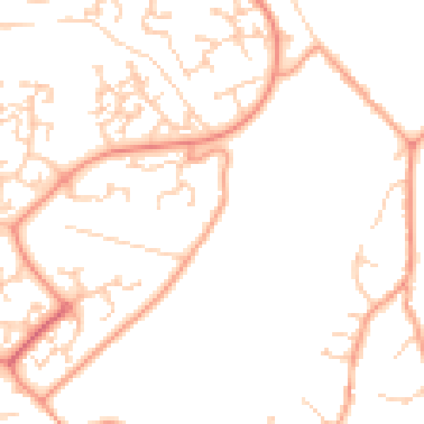 Daytime road noise heatmap for RG24 8AN