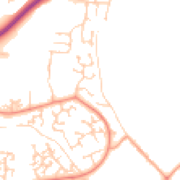 Daytime road noise heatmap for RG24 8AT