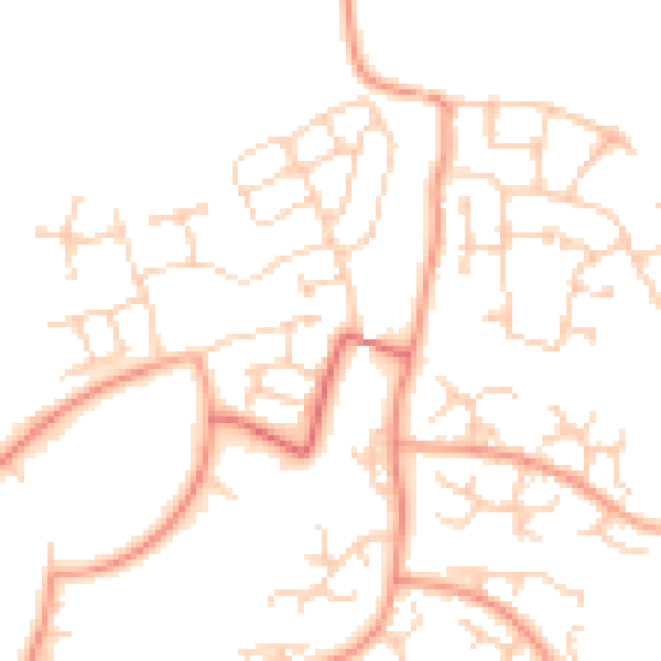 Daytime road noise heatmap for RG24 8AZ