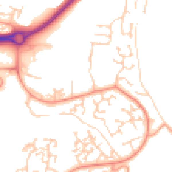 Daytime road noise heatmap for RG24 8BX