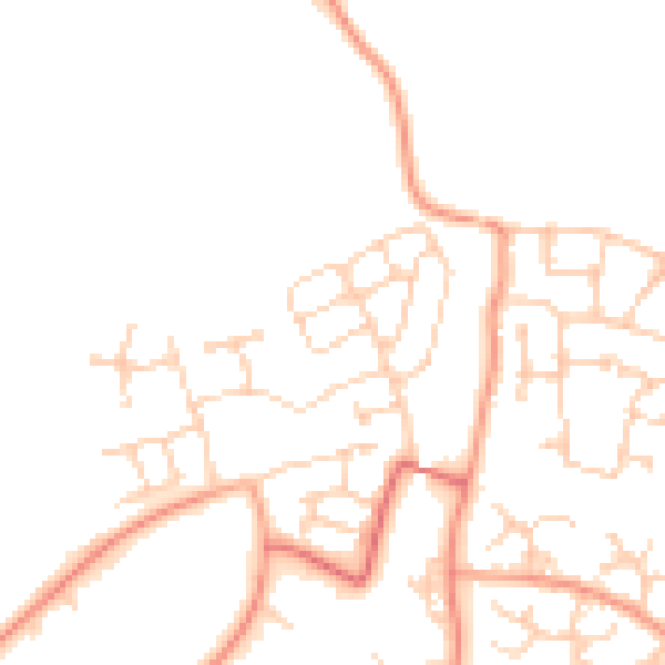 Daytime road noise heatmap for RG24 8DG