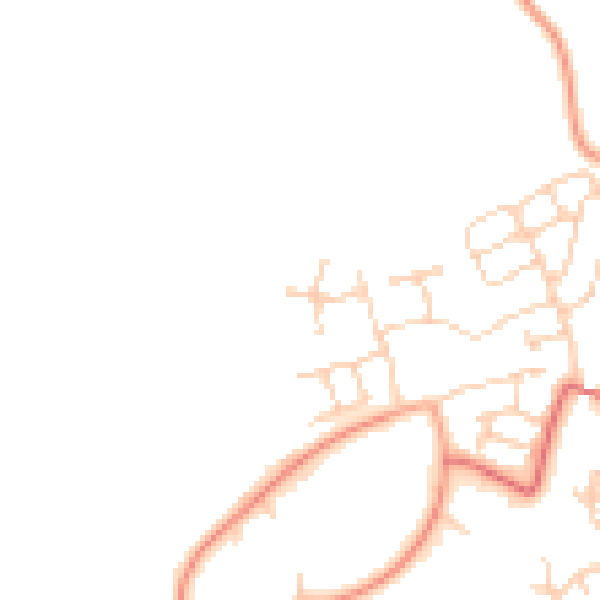 Daytime road noise heatmap for RG24 8HY
