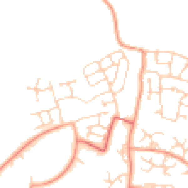 Daytime road noise heatmap for RG24 8NW