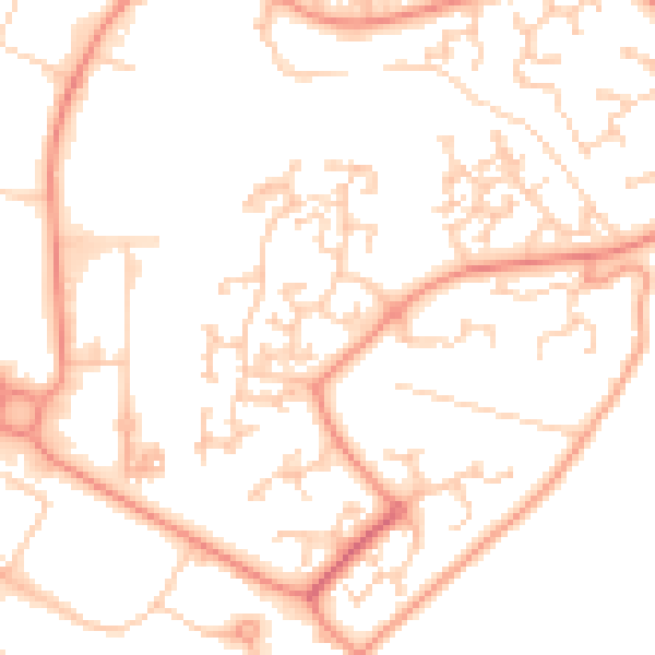 Daytime road noise heatmap for RG24 8RP