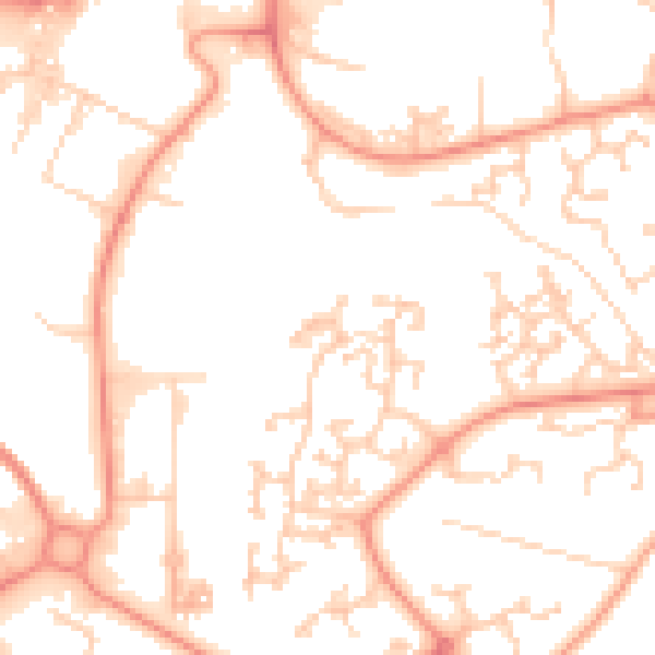 Daytime road noise heatmap for RG24 8RT