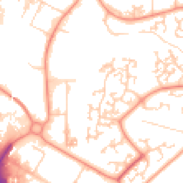 Daytime road noise heatmap for RG24 8RX
