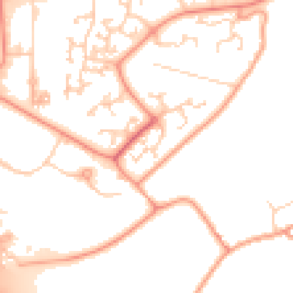 Daytime road noise heatmap for RG24 8SB