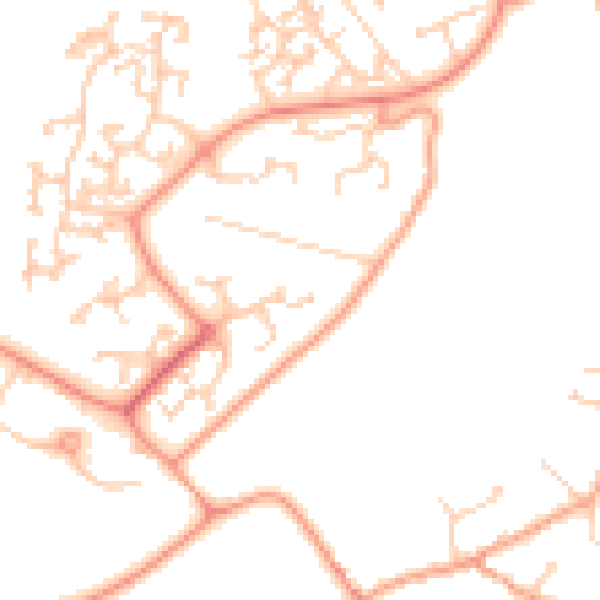 Daytime road noise heatmap for RG24 8SD