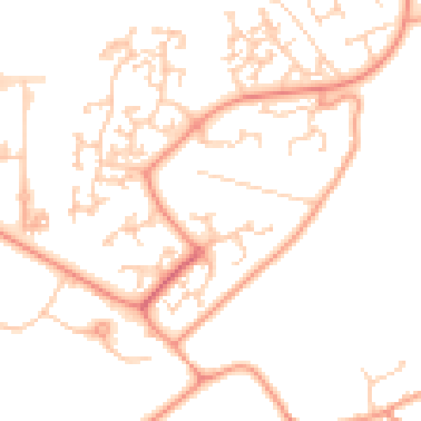 Daytime road noise heatmap for RG24 8SF