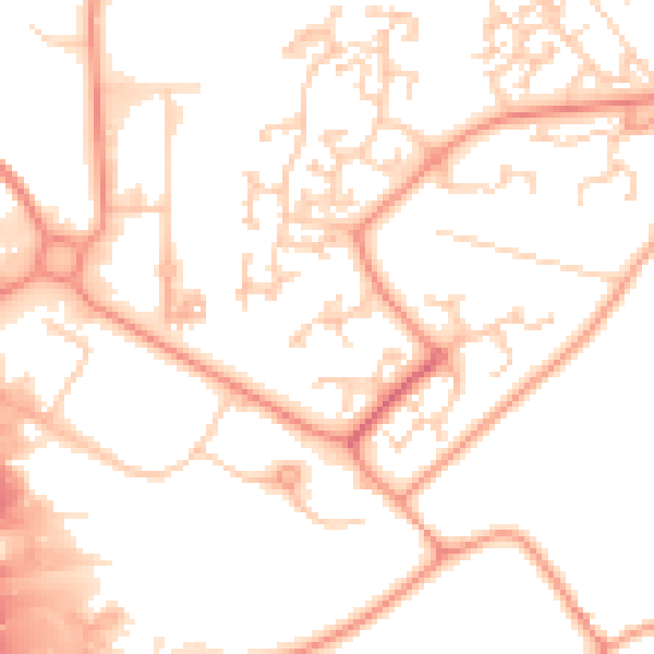 Daytime road noise heatmap for RG24 8SL