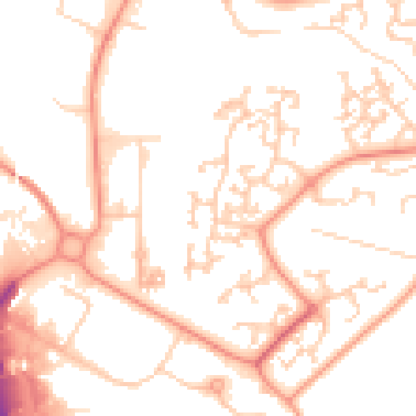 Daytime road noise heatmap for RG24 8SP