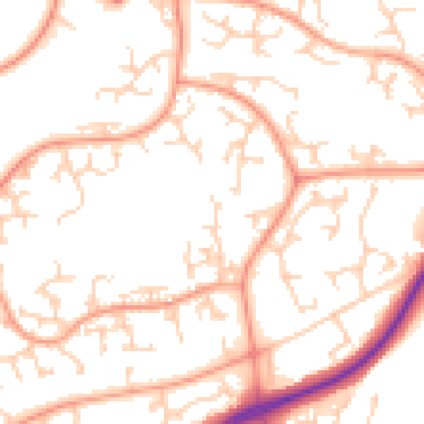 Daytime road noise heatmap for RG24 8TD