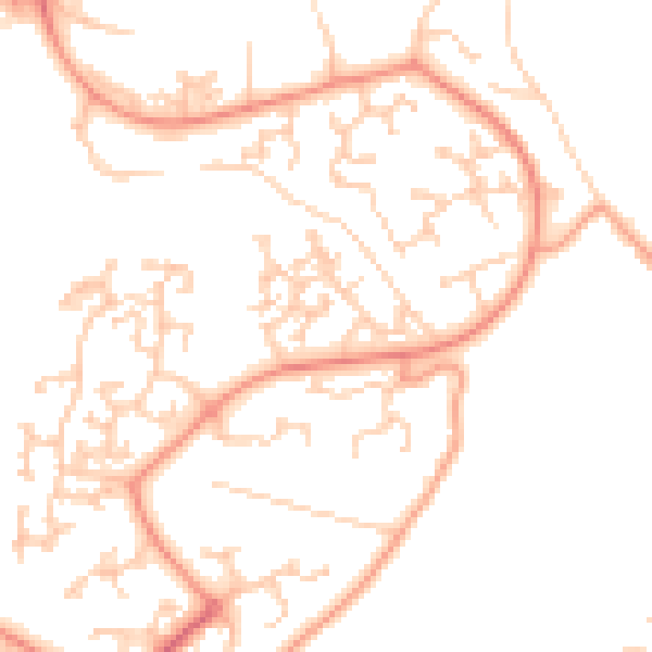 Daytime road noise heatmap for RG24 8TQ