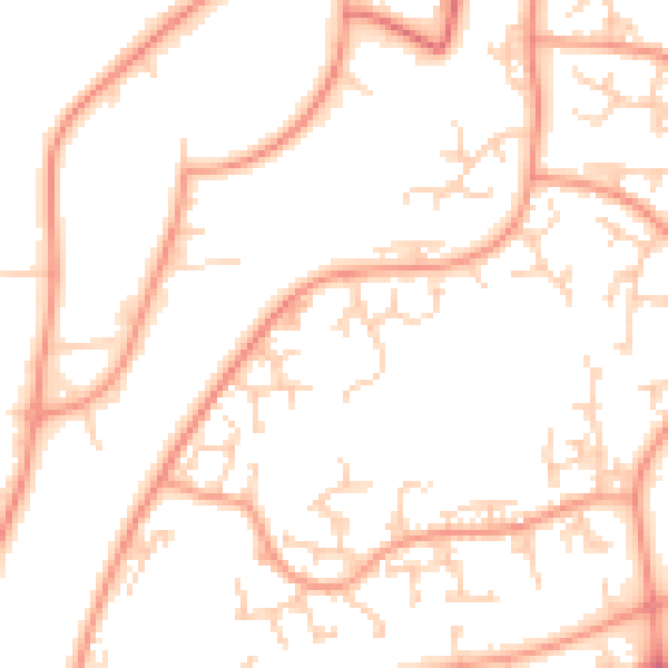 Daytime road noise heatmap for RG24 8TY
