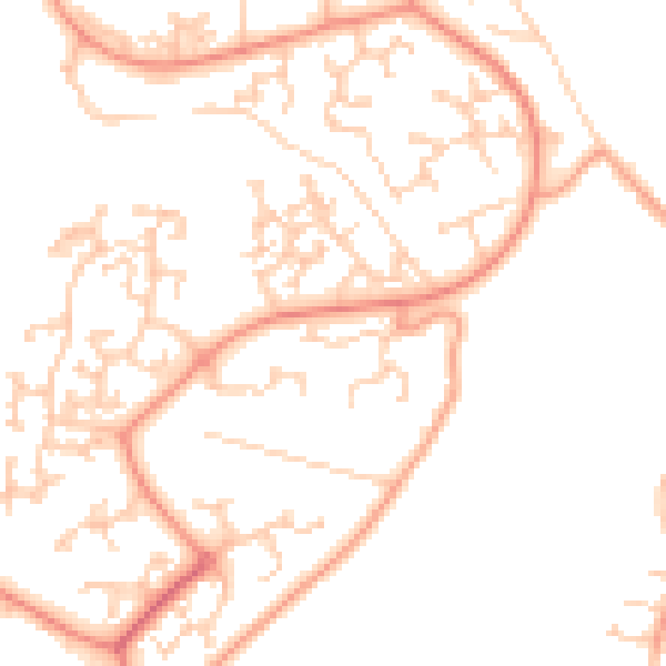 Daytime road noise heatmap for RG24 8UN