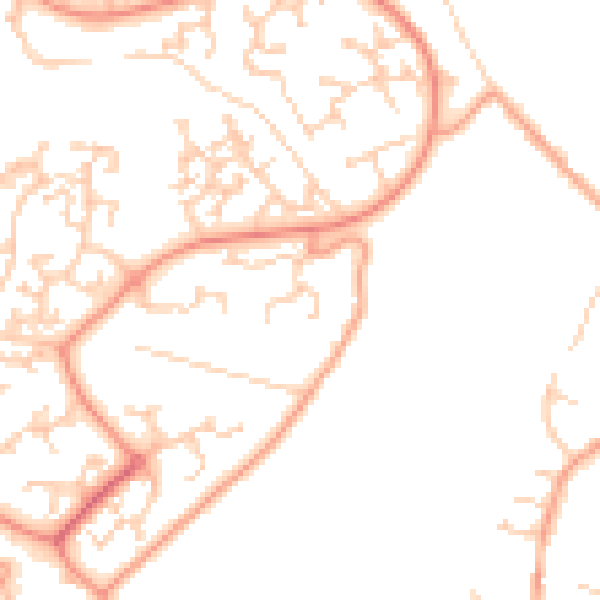 Daytime road noise heatmap for RG24 8UW
