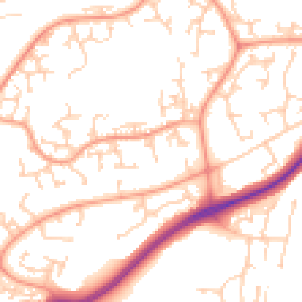 Daytime road noise heatmap for RG24 8XY
