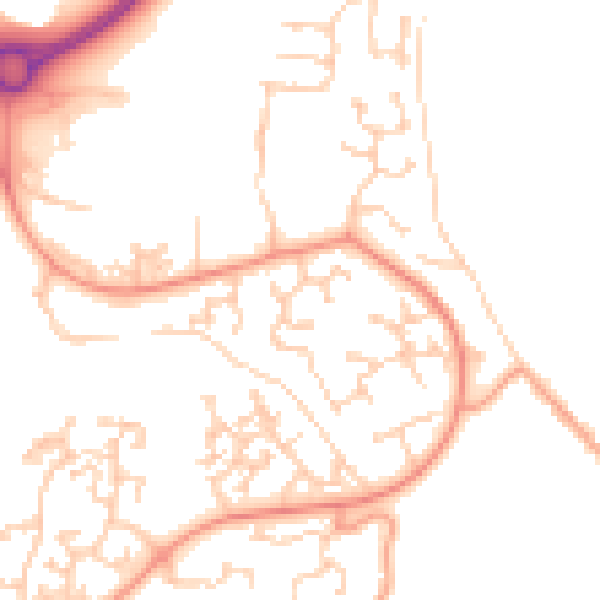 Daytime road noise heatmap for RG24 8YD