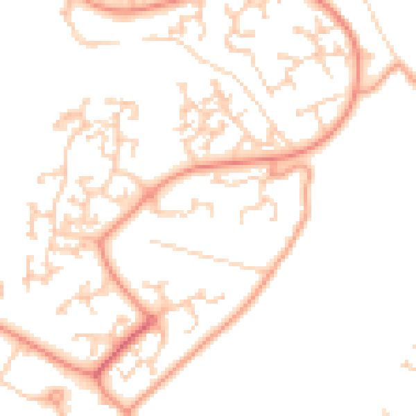 Daytime road noise heatmap for RG24 8YL